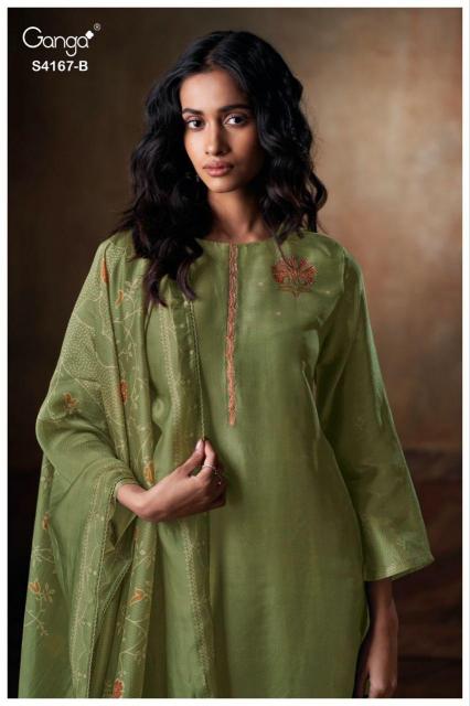 Ganga Eshra 4166 catalog wholesale unstitched salwar kameez uk