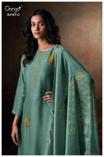 Ganga Eshra 4166 catalog wholesale unstitched salwar kameez uk