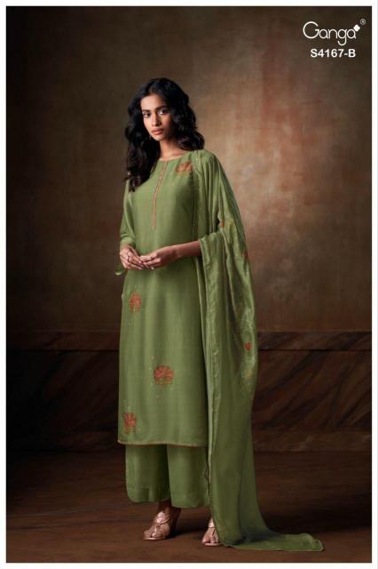 Ganga Eshra 4166 catalog wholesale unstitched salwar kameez uk