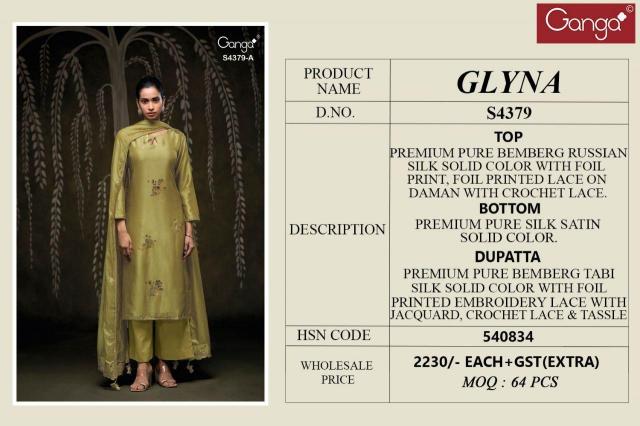 Ganga Glyna 4379 catalog wholesale churidar salwar suits
