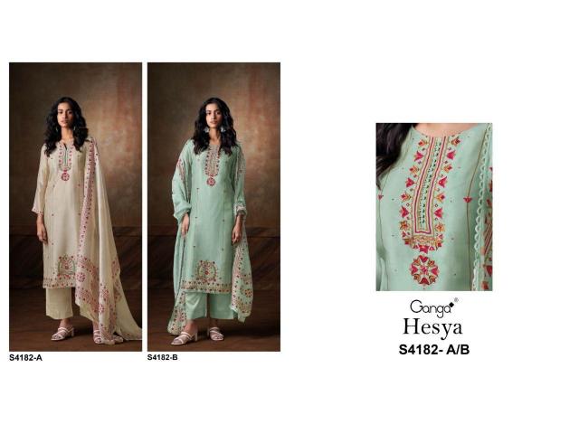 Ganga Hesya 4182 catalog salwar kameez wholesale bangladesh