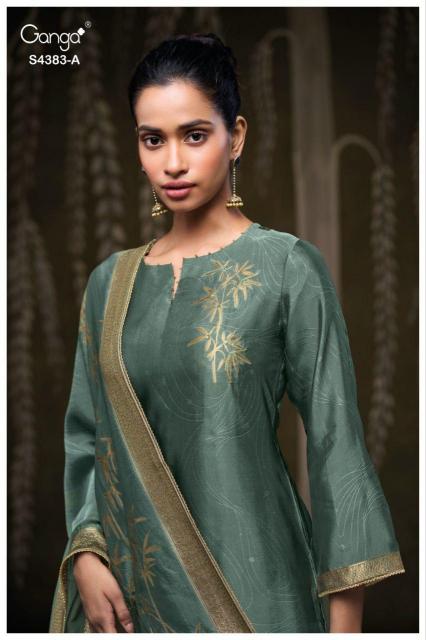 Ganga Hridaya 4383 catalog wholesale unstitched salwar kameez suppliers