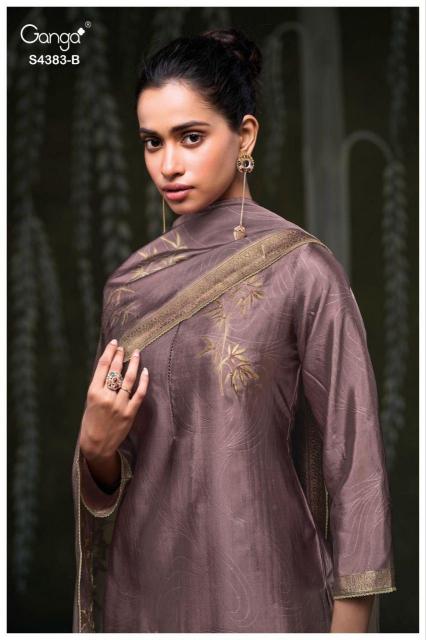 Ganga Hridaya 4383 catalog wholesale unstitched salwar kameez suppliers