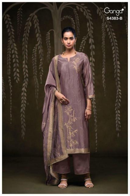 Ganga Hridaya 4383 catalog wholesale unstitched salwar kameez suppliers