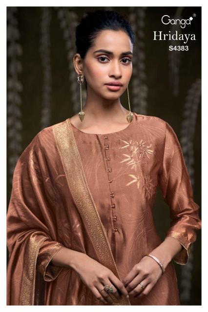 Ganga Hridaya 4383 catalog wholesale unstitched salwar kameez suppliers
