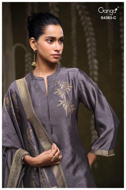 Ganga Hridaya 4383 catalog wholesale unstitched salwar kameez suppliers
