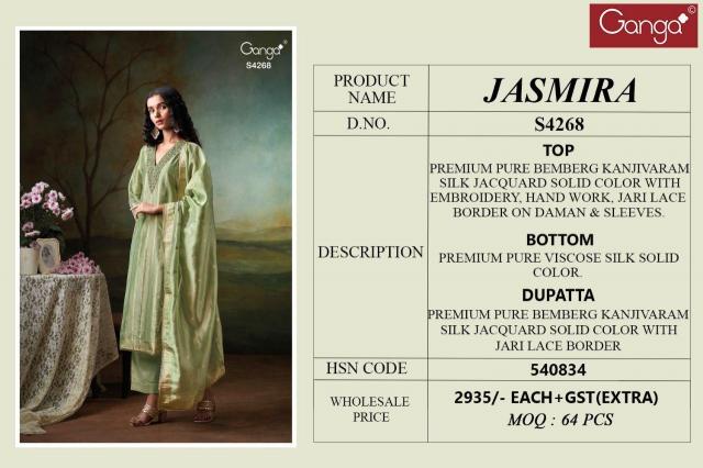 Ganga Jasmira 4268 catalog wholesale suppliers of salwar kameez in kolkata