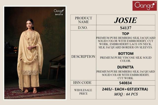 Ganga Josie 4137 catalog wholesale salwar kameez pakistani