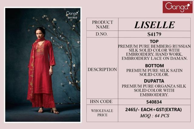 Ganga Liselle 4179 catalog wholesale salwar kameez online shopping in india