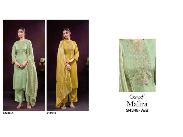 Ganga Malira 4348 catalog salwar kameez suppliers in india