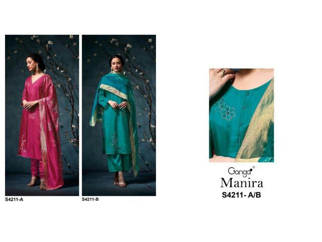 Ganga Manira 4211 catalog wholesale salwar kameez fabric 