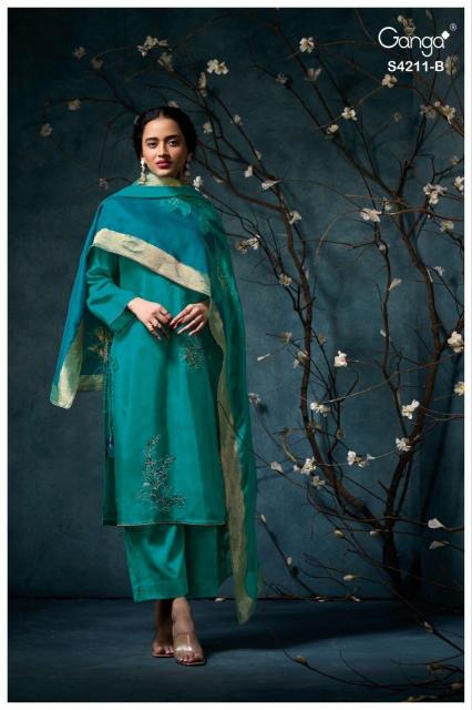 Ganga Manira 4211 catalog wholesale salwar kameez fabric 