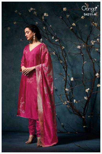Ganga Manira 4211 catalog wholesale salwar kameez fabric 