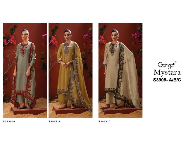 Ganga Mystara 3908 catalog wholesale salwar kameez suppliers in surat 