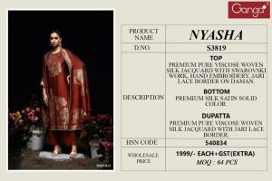Ganga Nyasha 3819 catalog salwar kameez wholesaler in ahmedabad