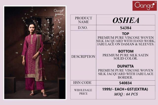Ganga Oshea 4384 catalog www salwar kameez wholesale com