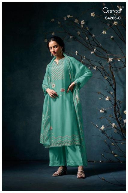 Ganga Priselle 4265 catalog wholesale unstitched salwar kameez suppliers