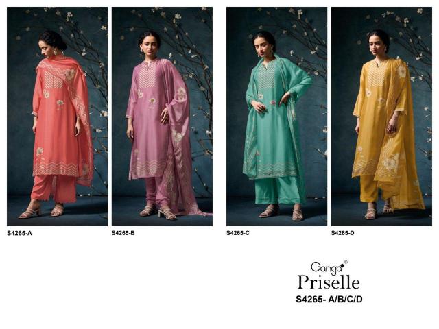 Ganga Priselle 4265 catalog wholesale unstitched salwar kameez suppliers