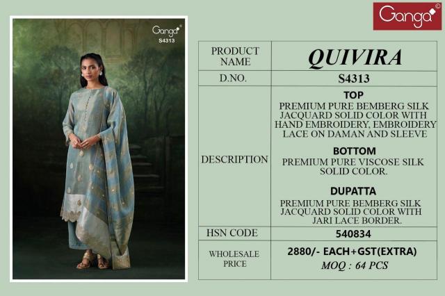 Ganga Quivira 4313 catalog salwar suits wholesaler