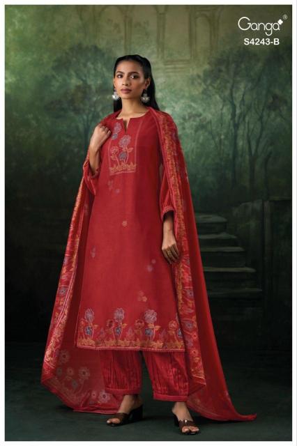 Ganga Wynsera 4243 catalog wholesale unstitched salwar kameez material online india
