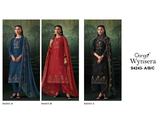 Ganga Wynsera 4243 catalog wholesale unstitched salwar kameez material online india