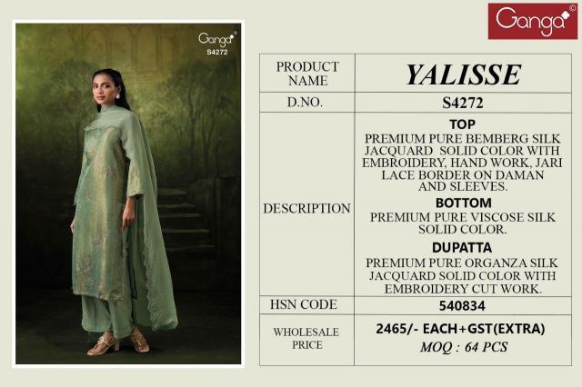 Ganga Yalisse 4272 catalog wholesale salwar suits online surat