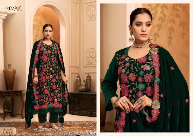 Glossy Simar Rangat catalog unstitched salwar kameez wholesalers