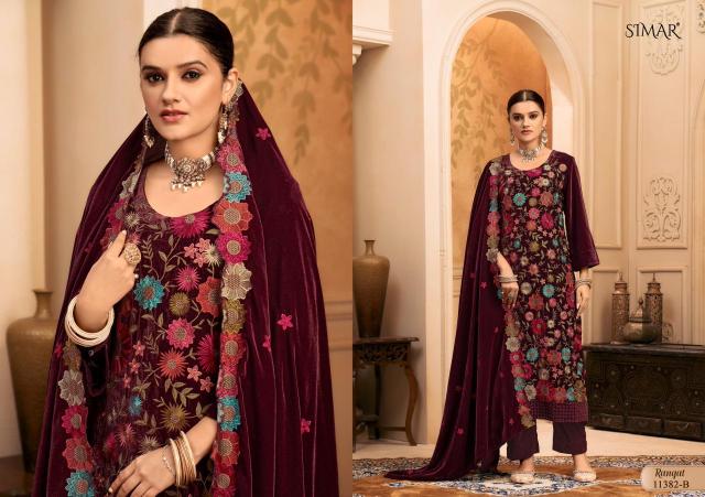 Glossy Simar Rangat catalog unstitched salwar kameez wholesalers
