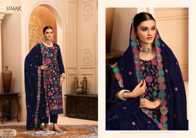 Glossy Simar Rangat catalog unstitched salwar kameez wholesalers