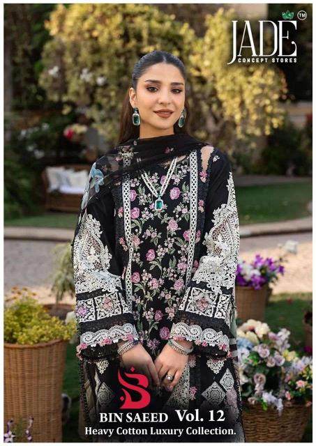 Jade Binsaeed Vol-12 – Readymade Karachi Kurti Pant With Dupatta