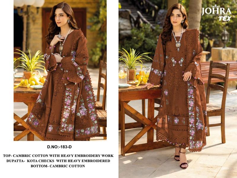 Johra Tex 183 D catalog pakistani suits in delhi wholesale