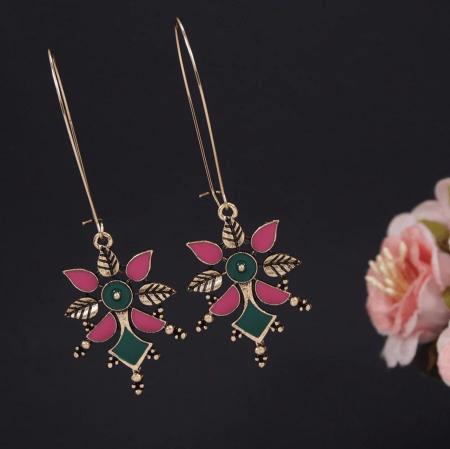 Juri craft Lunches D AER 3224 GOLD GREEN & PINK artificial jewellery wholesale near me
