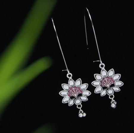 Juri craft Lunches D AER 3558 GOLD MAROON wholesale earrings shop near me