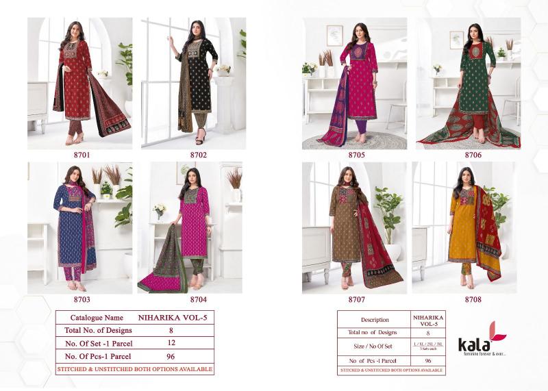 Kala Niharika Vol-5 – Kurti Pant With Dupatta - Wholesale Catalog