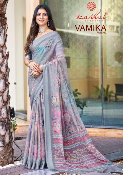 Kashvi Vamika vol 2 catalog dull moss saree
