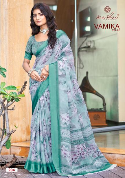 Kashvi Vamika vol 2 catalog dull moss saree