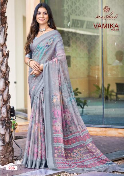 Kashvi Vamika vol 2 catalog dull moss saree