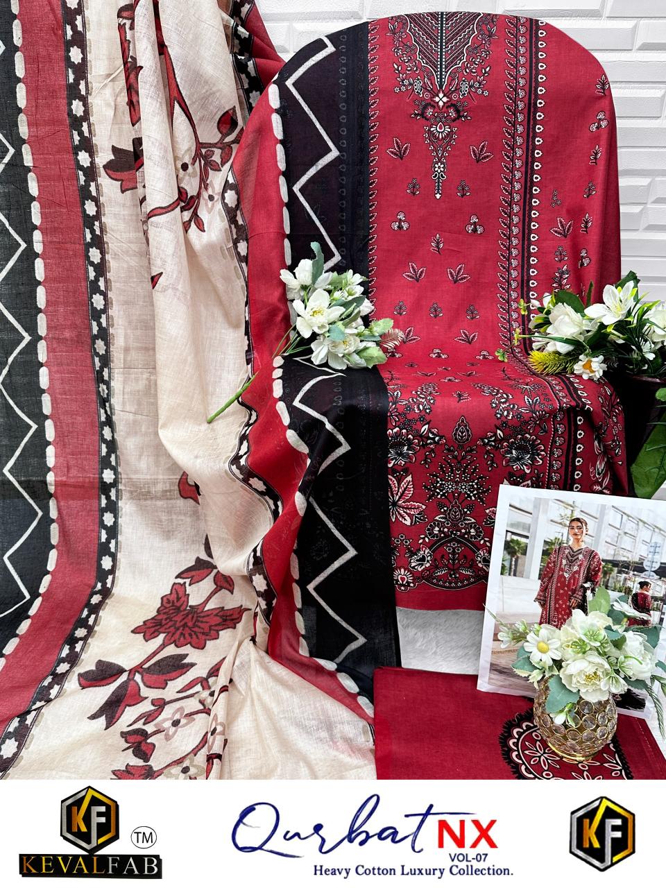 Keval fab Qurbat NX Vol 8 catalog wholesale pakistani lawn suits