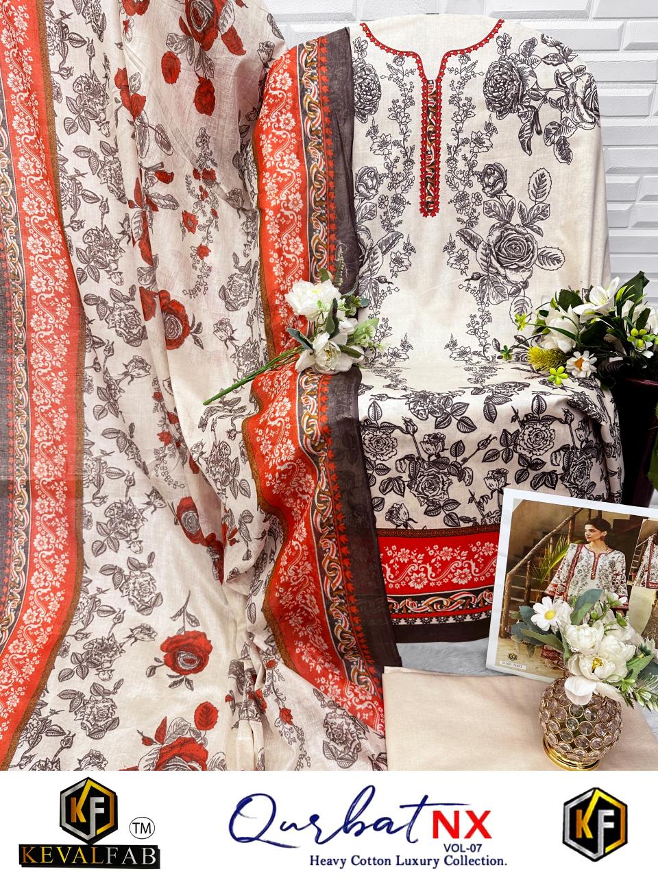 Keval fab Qurbat NX Vol 8 catalog wholesale pakistani lawn suits