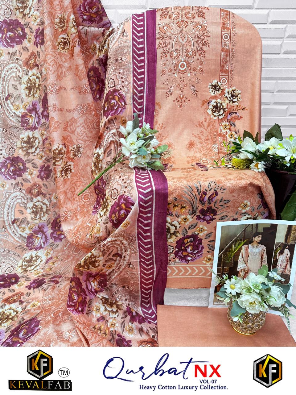 Keval fab Qurbat NX Vol 8 catalog wholesale pakistani lawn suits