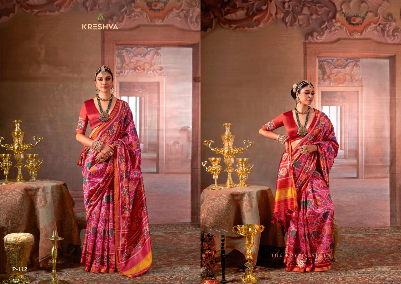 Kreshva Patola Deluxe catalog simple silk saree blouse designs catalogue 2025