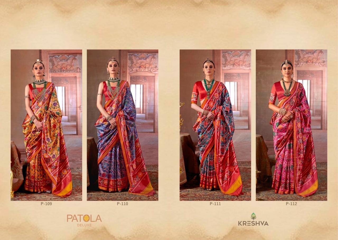 Kreshva Patola Deluxe catalog simple silk saree blouse designs catalogue 2025