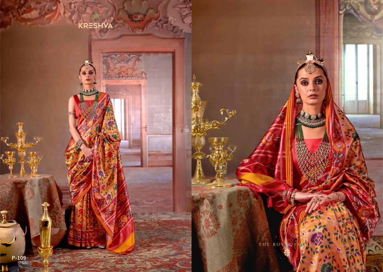 Kreshva Patola Deluxe catalog simple silk saree blouse designs catalogue 2025
