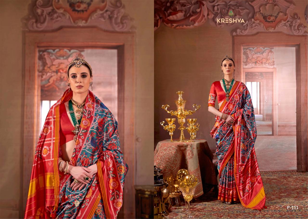 Kreshva Patola Deluxe catalog simple silk saree blouse designs catalogue 2025