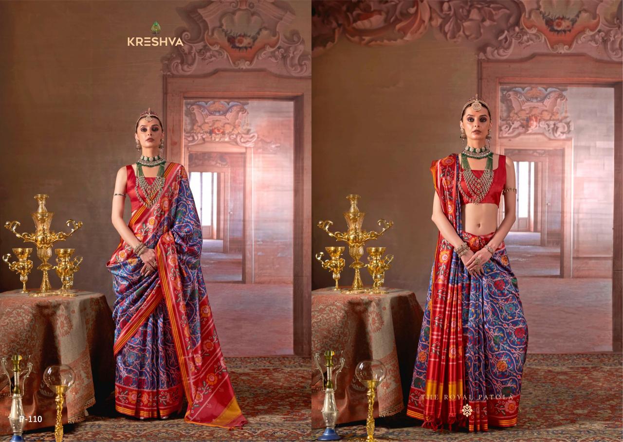 Kreshva Patola Deluxe catalog simple silk saree blouse designs catalogue 2025