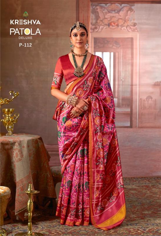 Kreshva Patola Deluxe catalog simple silk saree blouse designs catalogue 2025