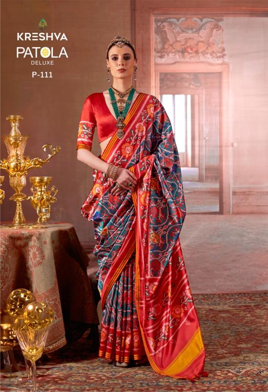 Kreshva Patola Deluxe catalog simple silk saree blouse designs catalogue 2025