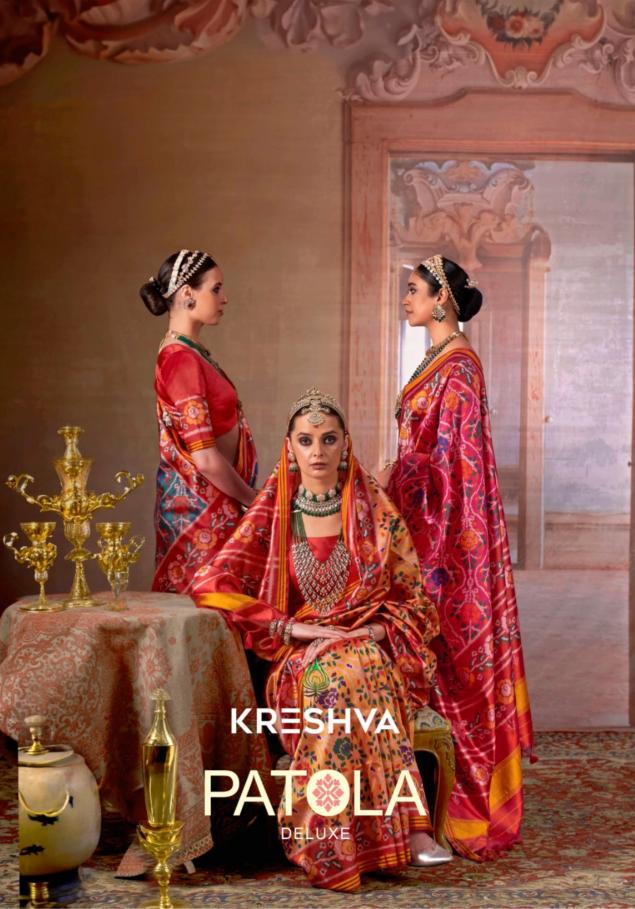 Kreshva Patola Deluxe catalog simple silk saree blouse designs catalogue 2025