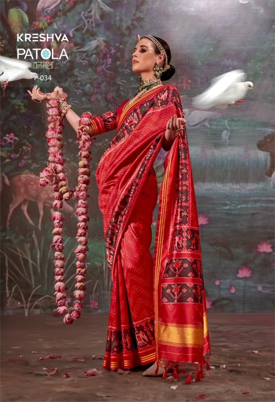 Kreshva Patola Vanmala catalog printed sarees surat