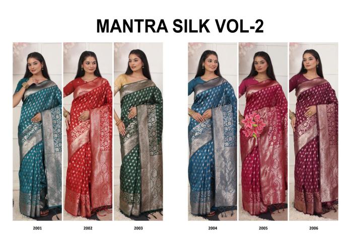 MANTRA VOL 2 by astita fancy designer silk fabric saree wholesale with latkan 